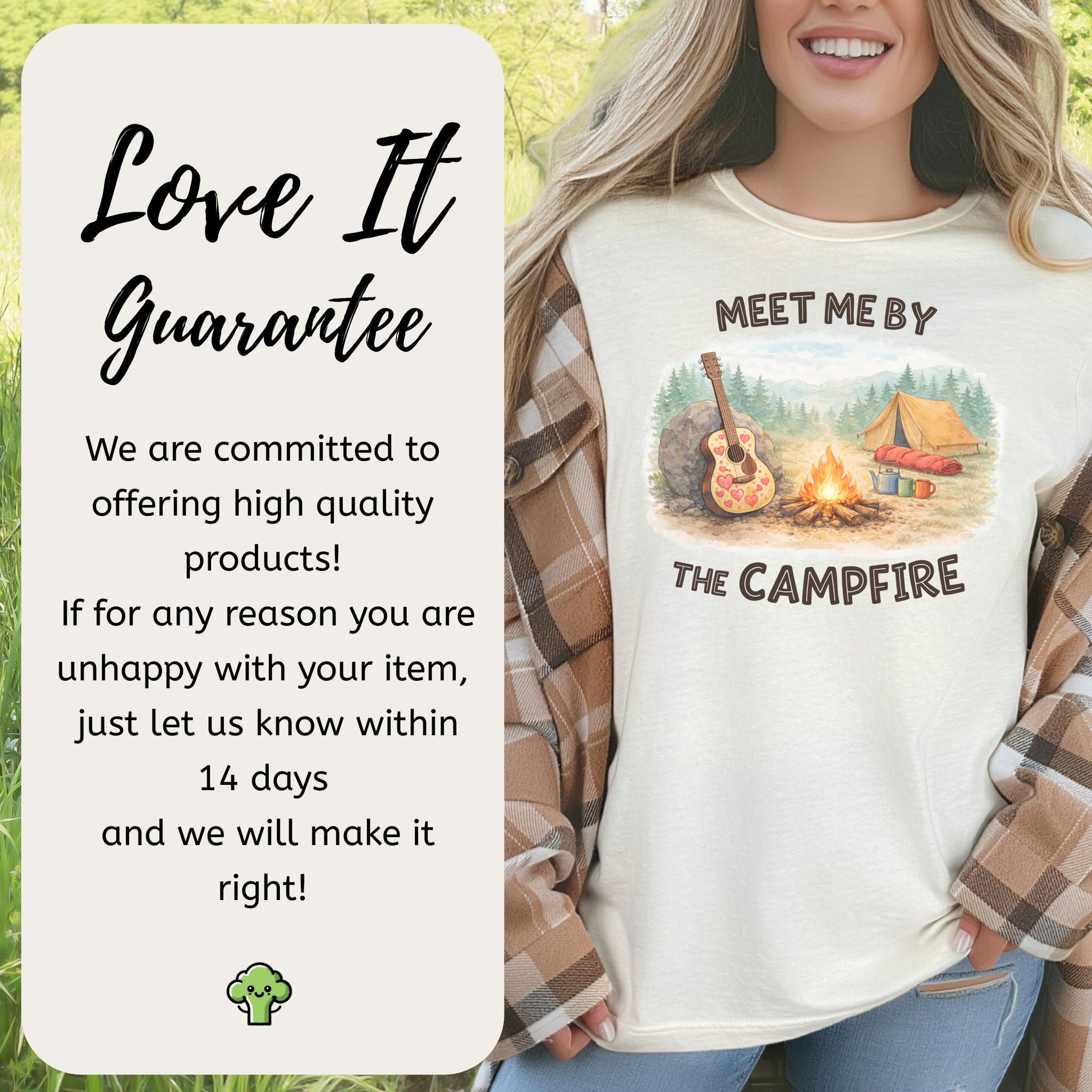 Meet Me By The Campfire Cozy Acoustic Camping T-Shirt