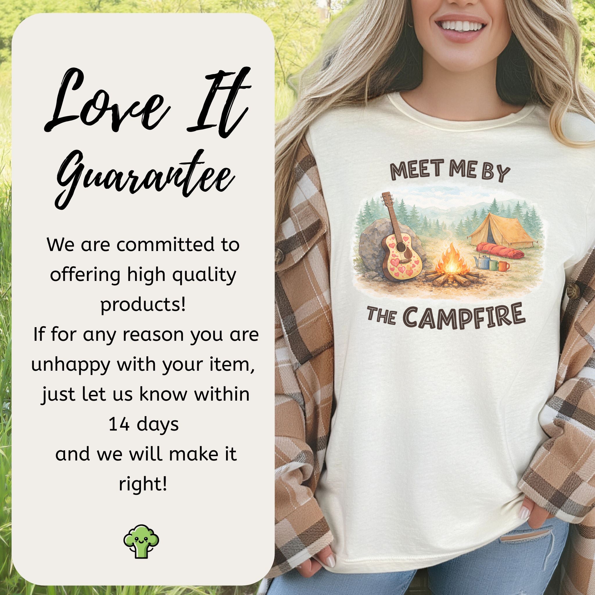 Meet Me By The Campfire Cozy Acoustic Camping T-Shirt