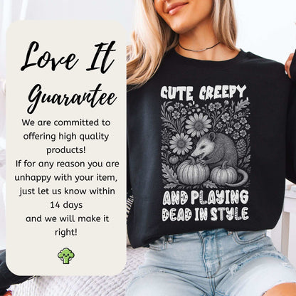 Cute Creepy Opossum Halloween Sweatshirt – Funny Possum Lover Fall Gift