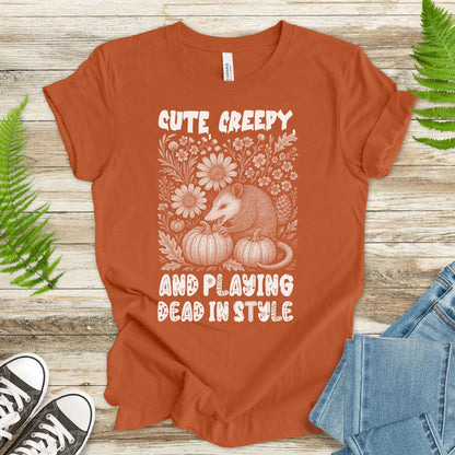 Cute Creepy Opossum Halloween Shirt – Funny Possum Lover Fall Tee