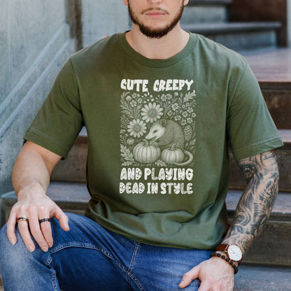 Cute Creepy Opossum Halloween Shirt – Funny Possum Lover Fall Tee