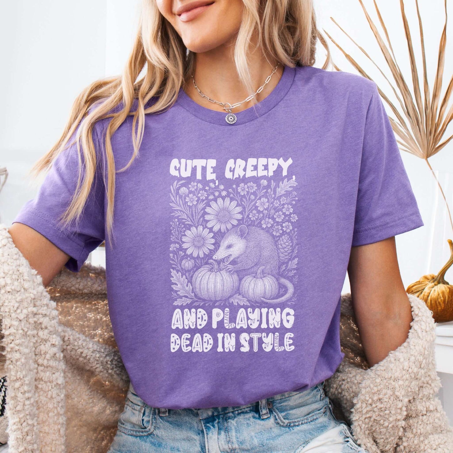 Cute Creepy Opossum Halloween Shirt – Funny Possum Lover Fall Tee