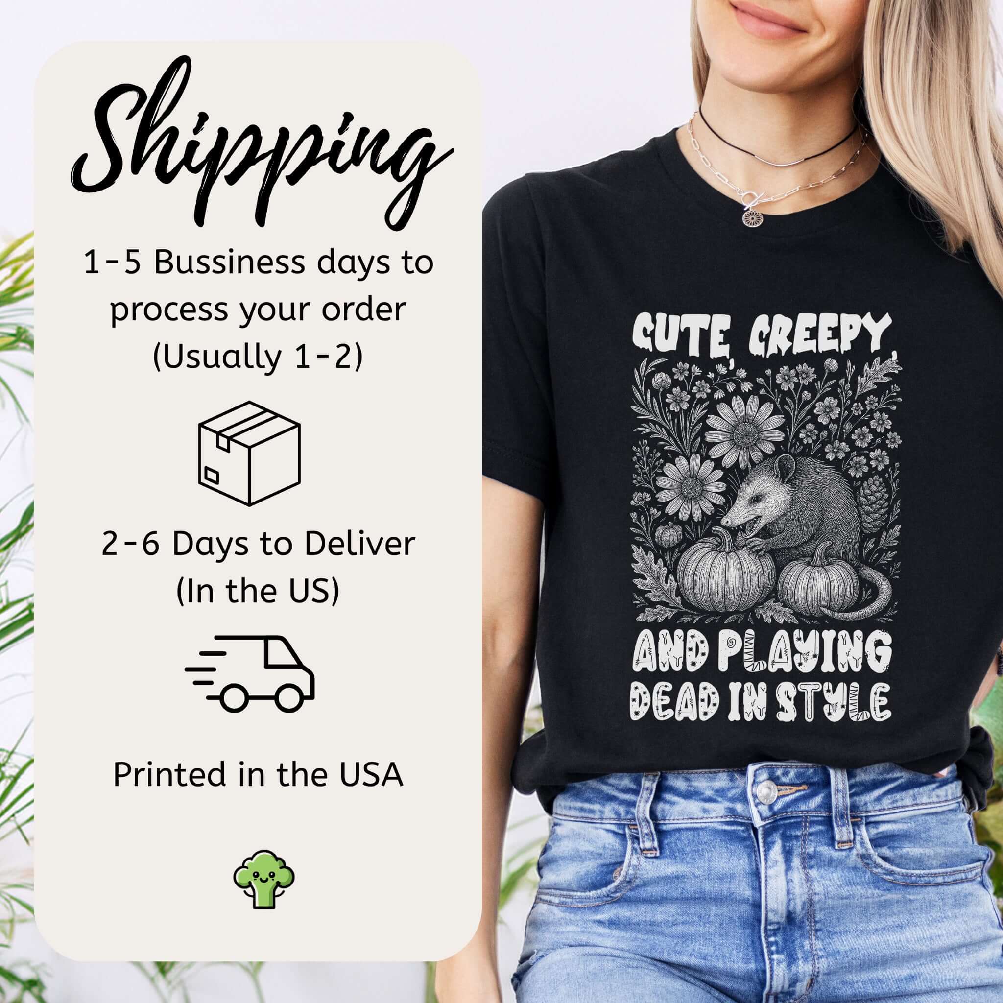Cute Creepy Opossum Halloween Shirt – Funny Possum Lover Fall Tee
