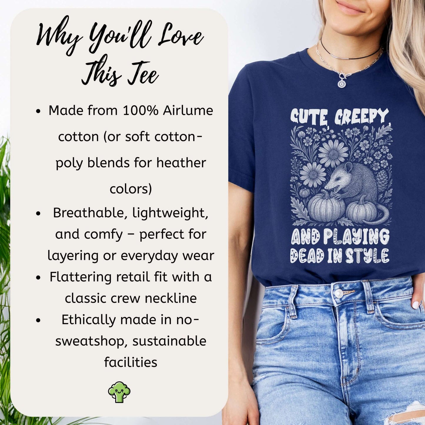 Cute Creepy Opossum Halloween Shirt – Funny Possum Lover Fall Tee