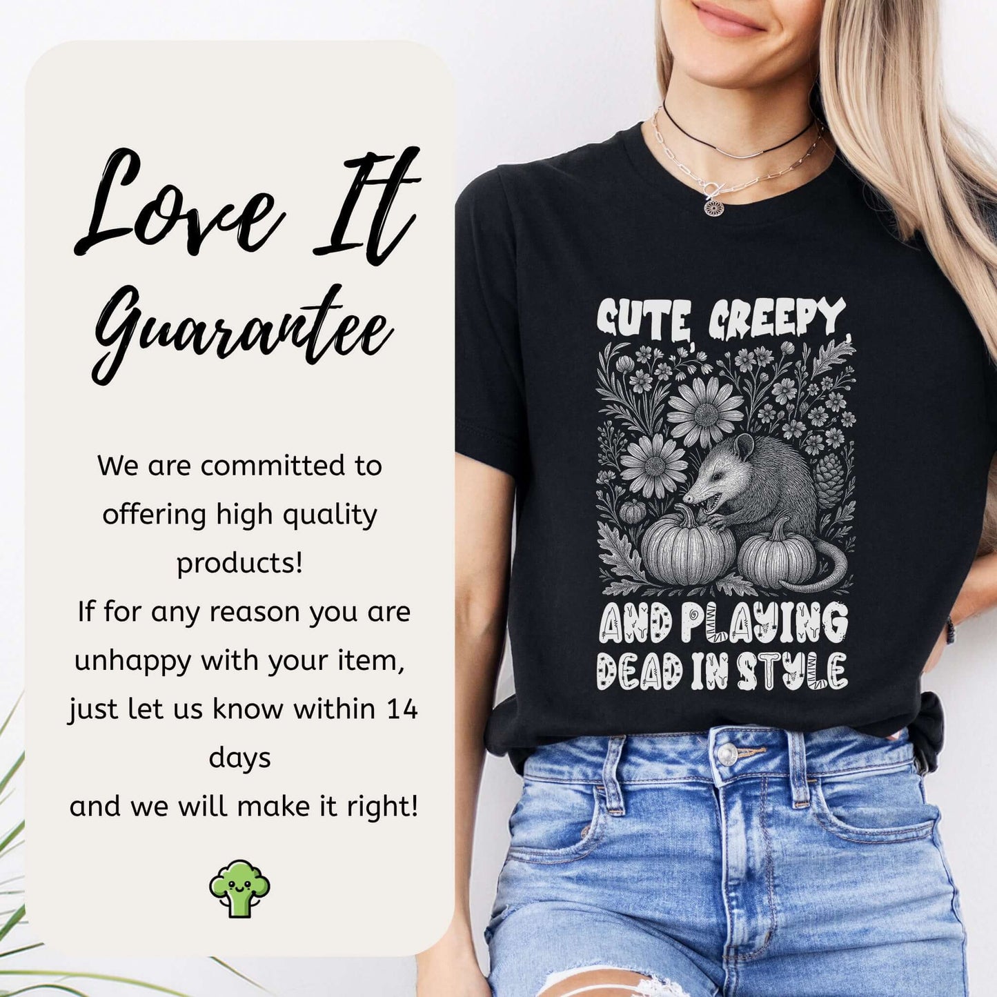 Cute Creepy Opossum Halloween Shirt – Funny Possum Lover Fall Tee