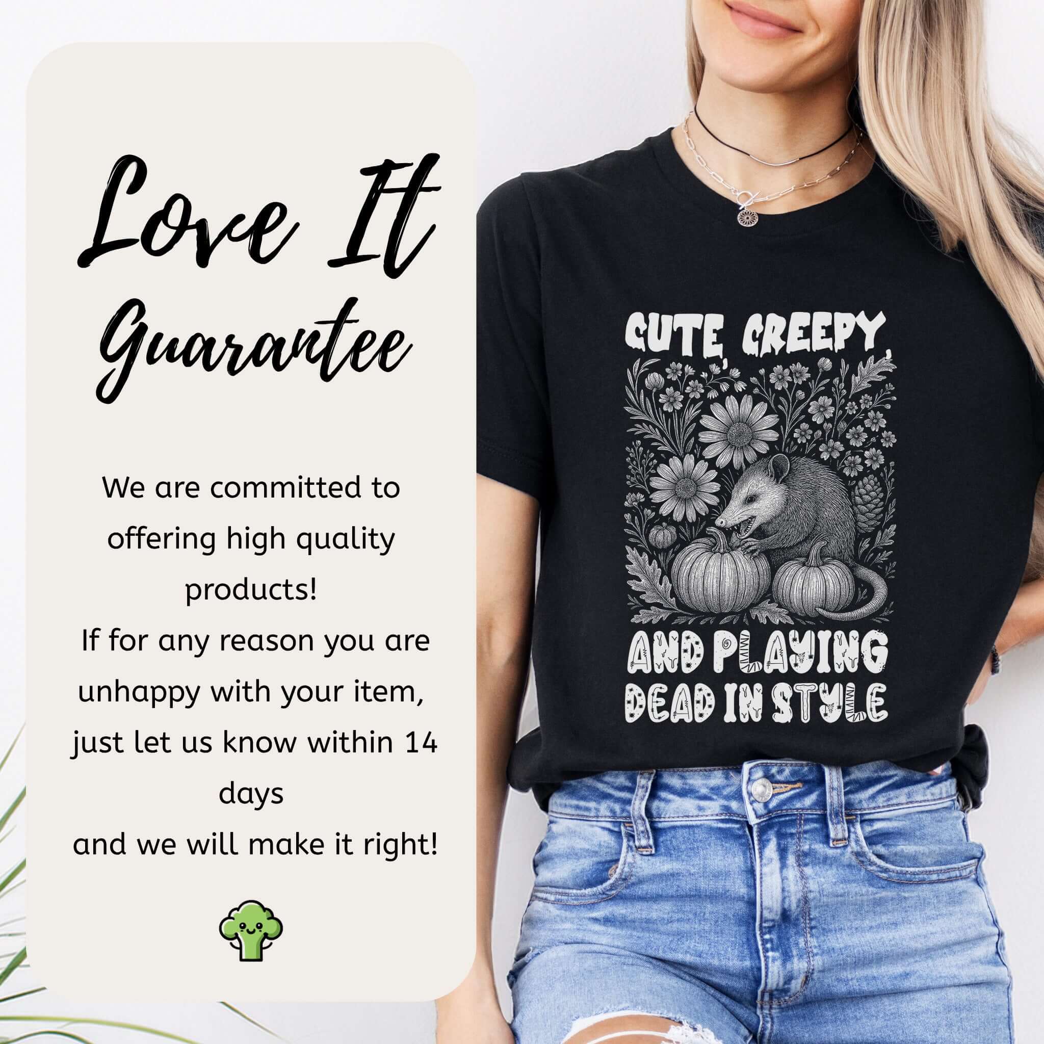 Cute Creepy Opossum Halloween Shirt – Funny Possum Lover Fall Tee