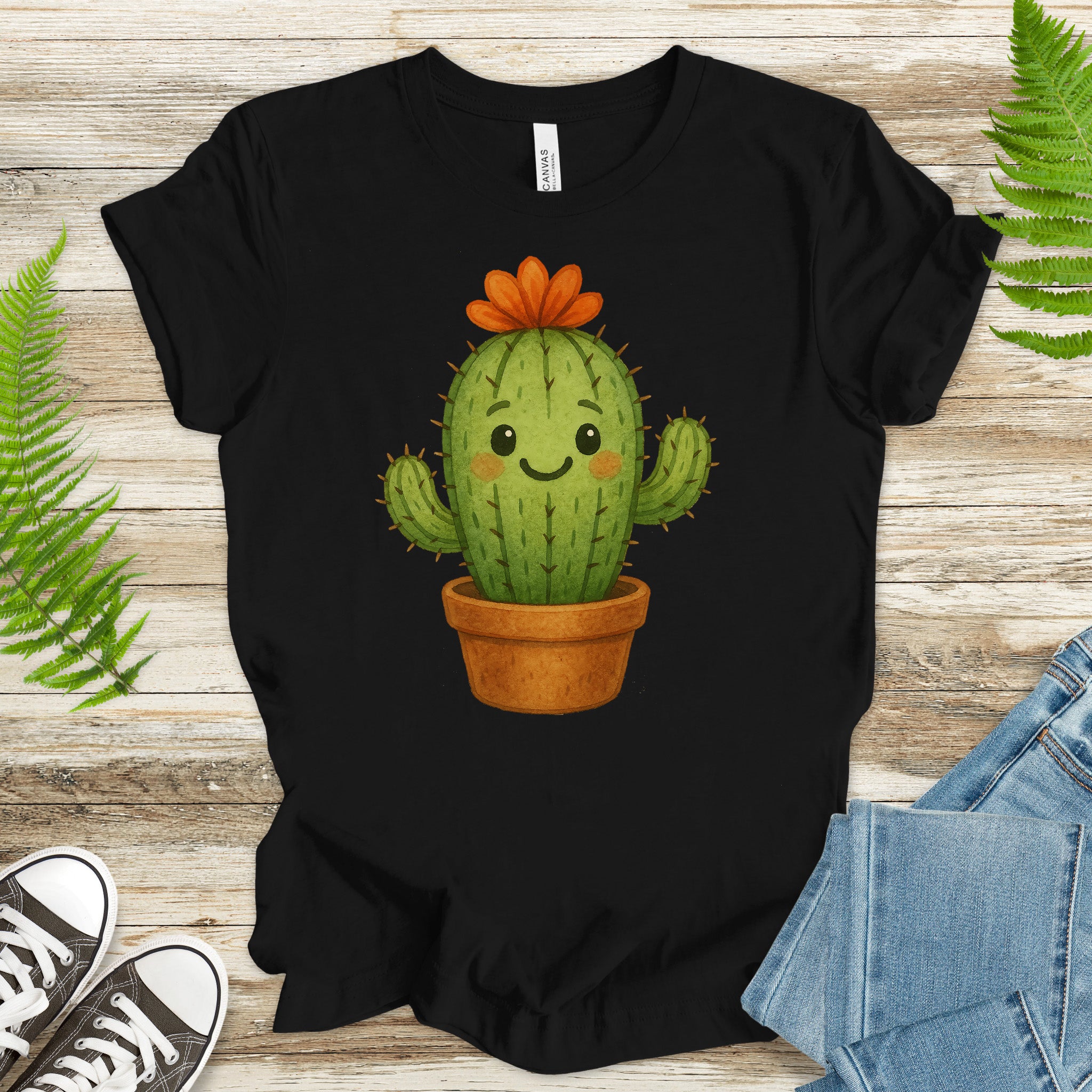 Watercolor Cactus T-Shirt – Cute Succulent Lover Gift & Botanical Vibes