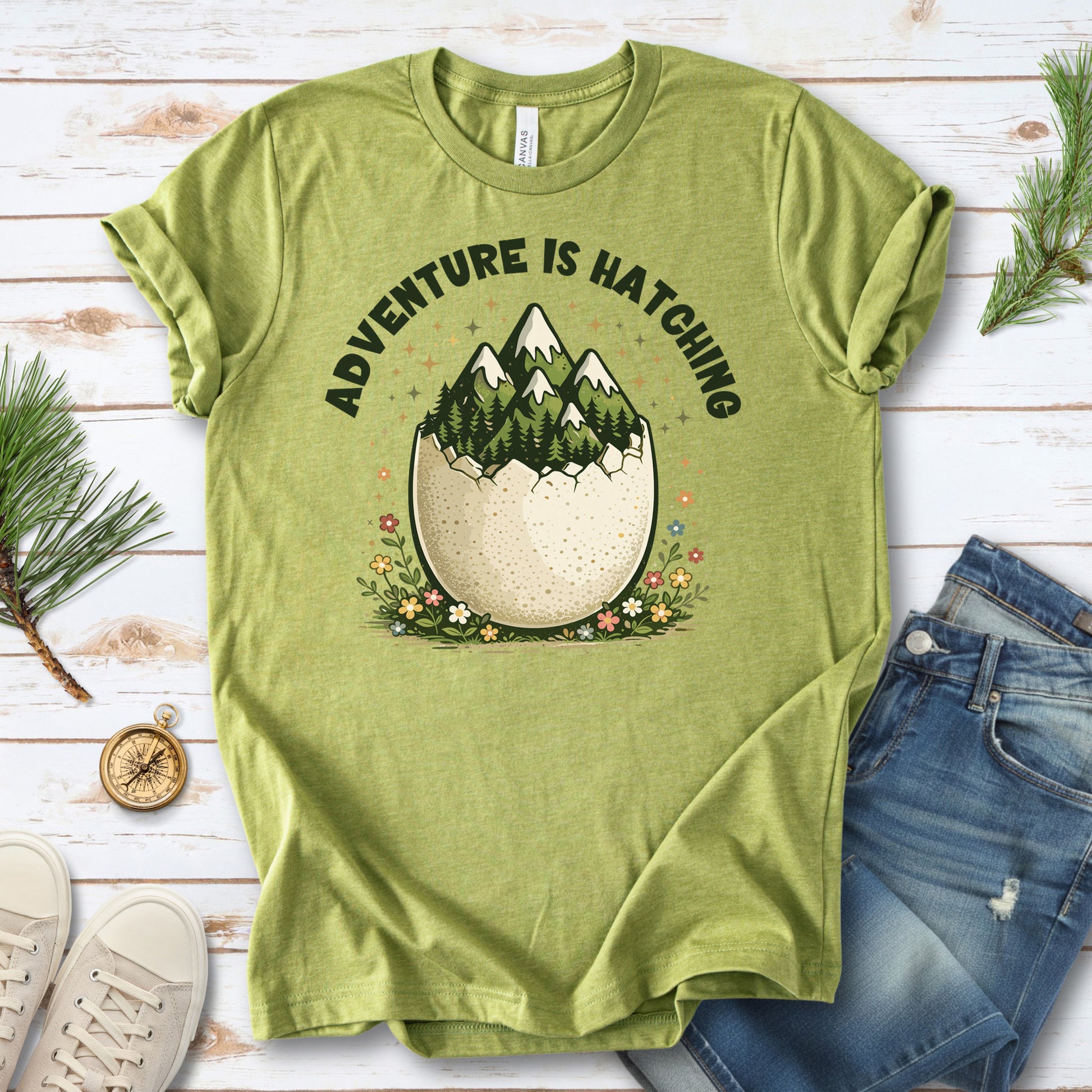 Adventure Is Hatching T-Shirt Easter Mountain Hiking Nature Gift