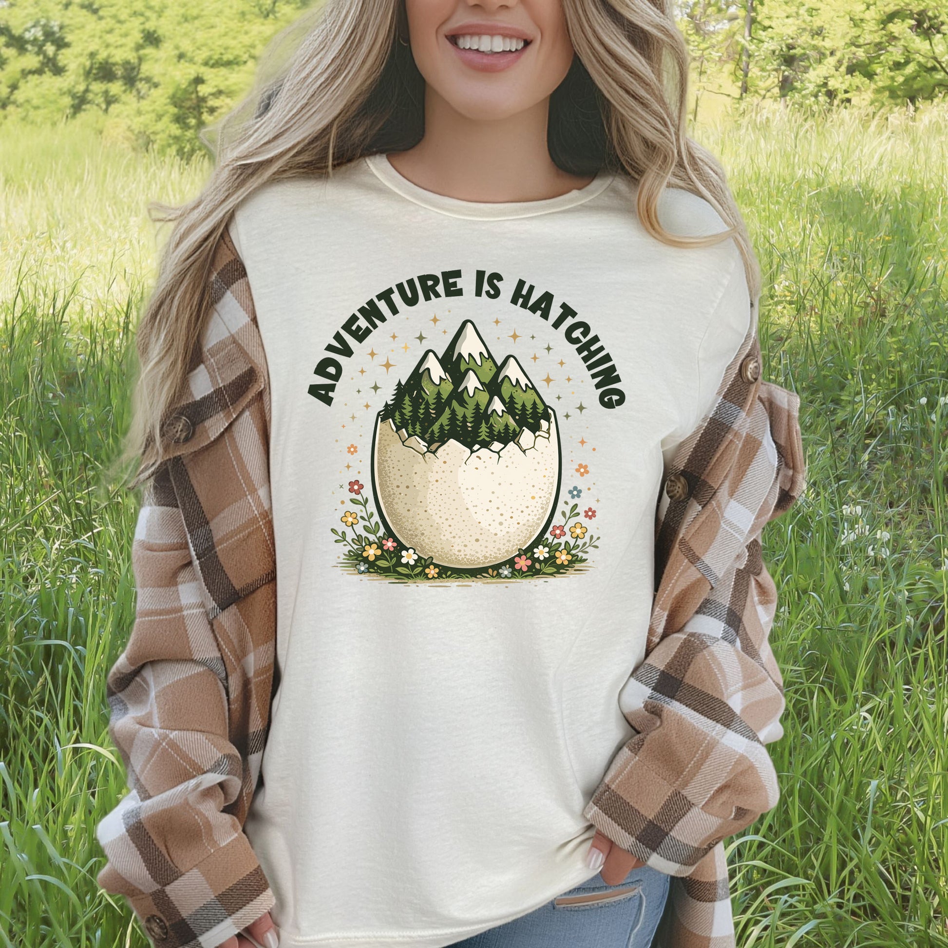 Adventure Is Hatching T-Shirt Easter Mountain Hiking Nature Gift