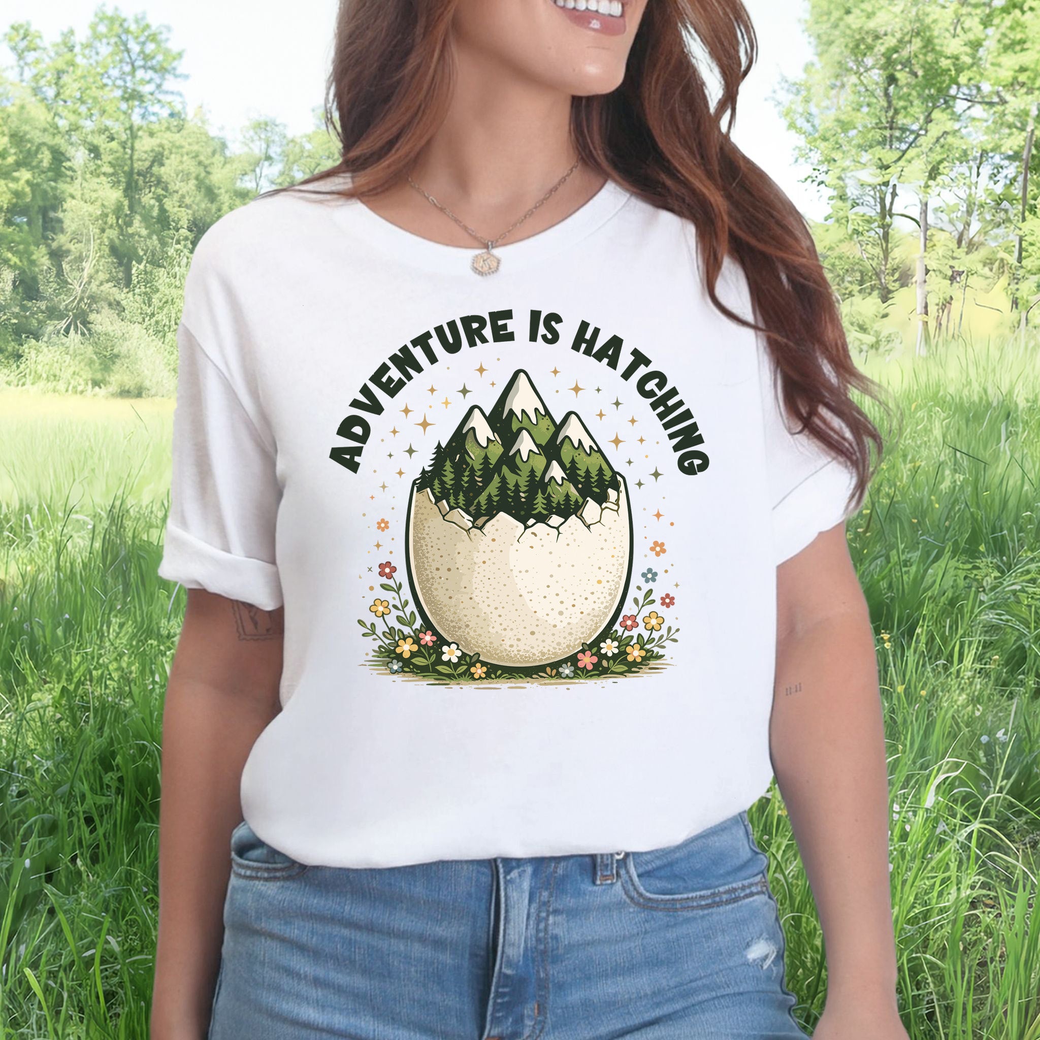 Adventure Is Hatching T-Shirt Easter Mountain Hiking Nature Gift