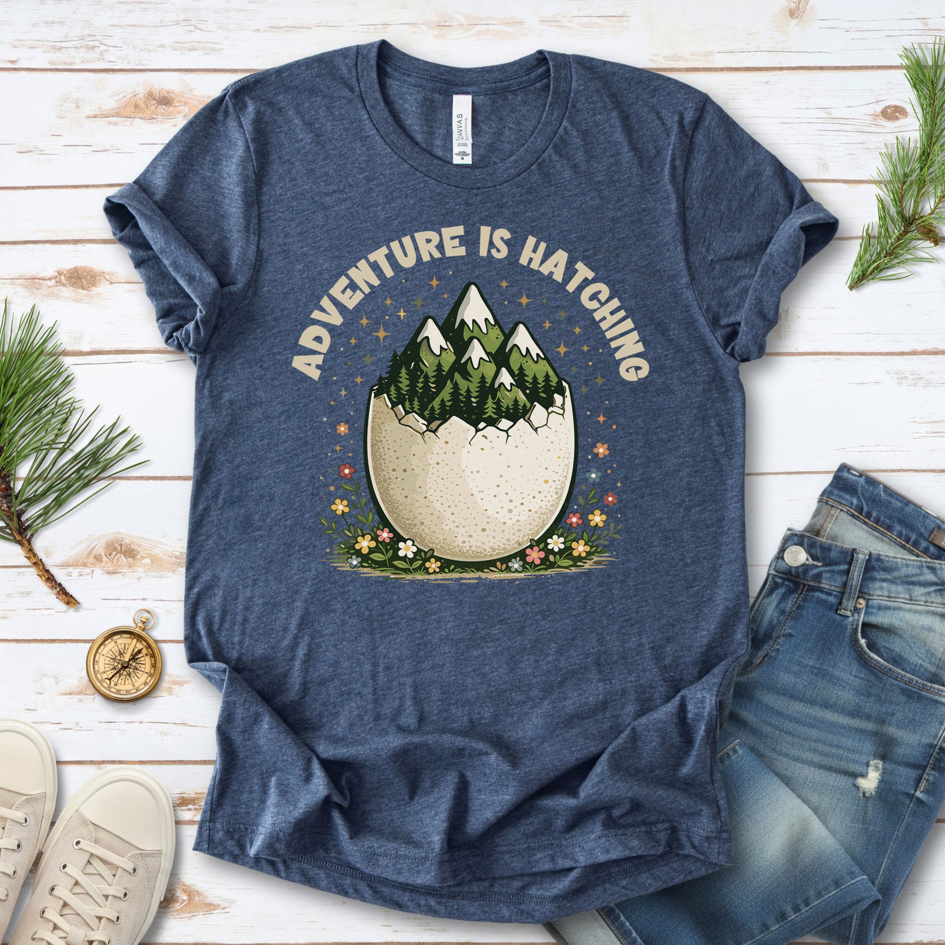 Adventure Is Hatching T-Shirt Easter Mountain Hiking Nature Gift