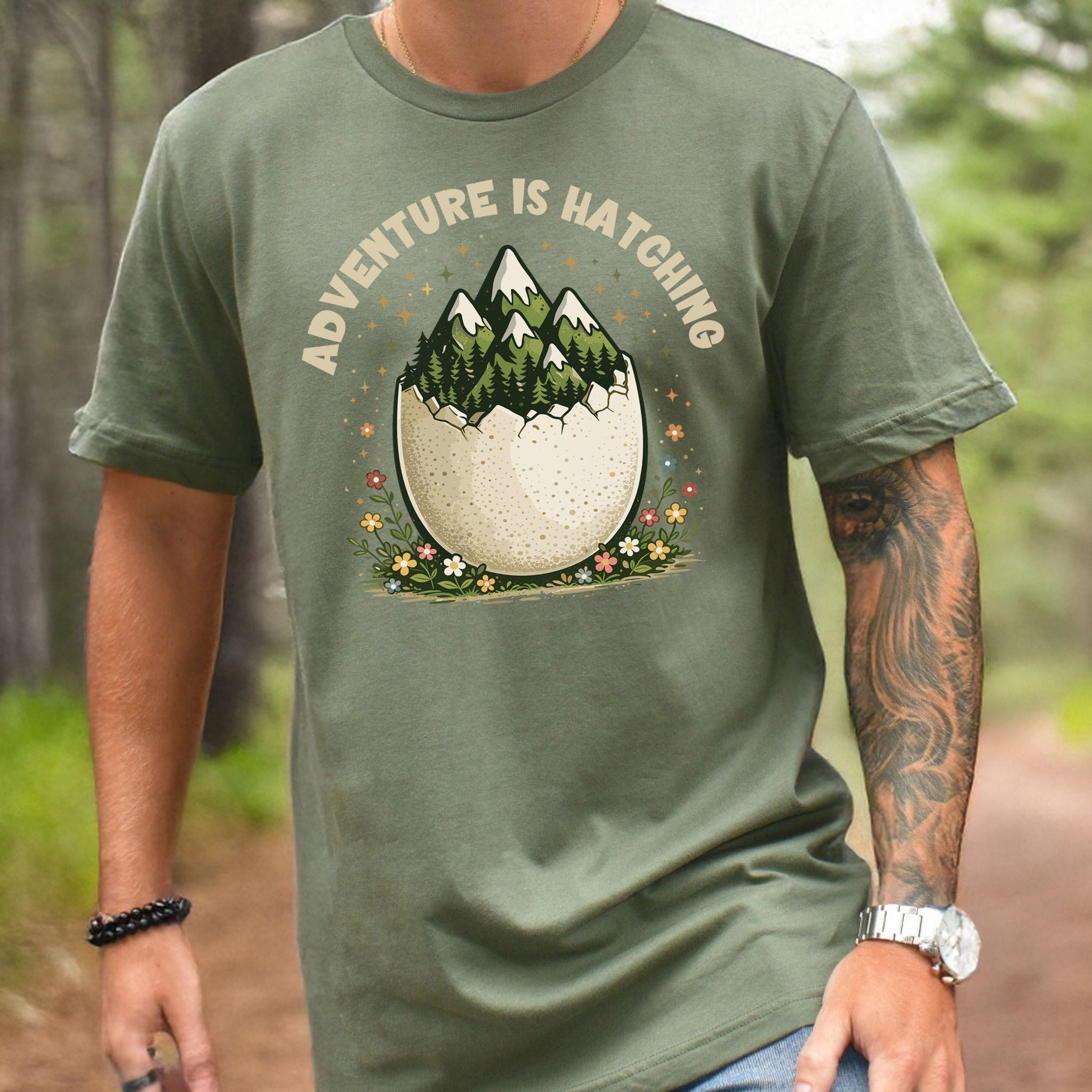 Adventure Is Hatching T-Shirt Easter Mountain Hiking Nature Gift