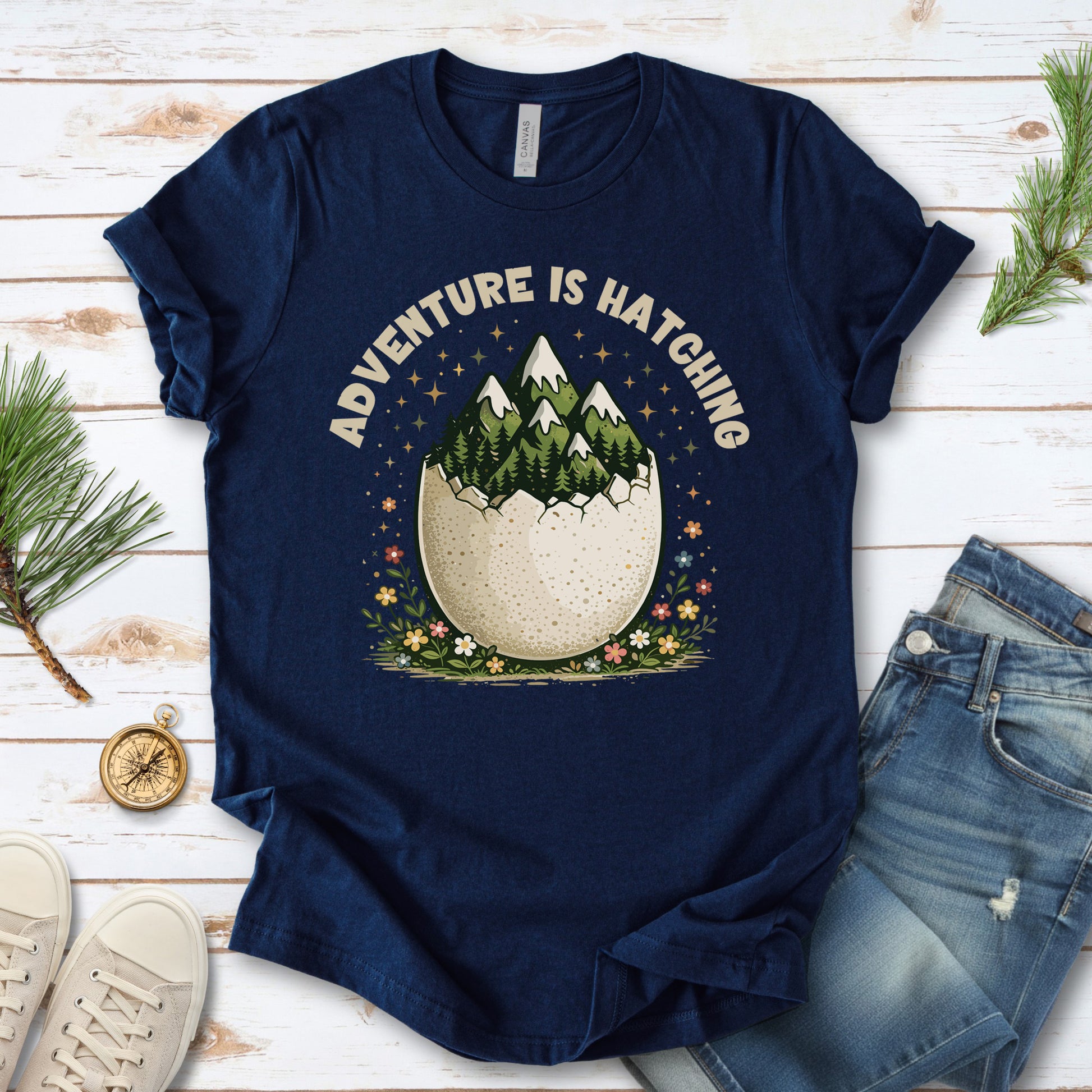 Adventure Is Hatching T-Shirt Easter Mountain Hiking Nature Gift