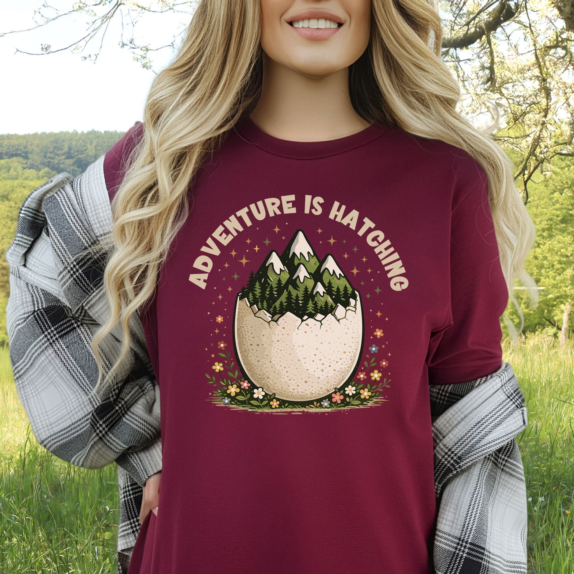 Adventure Is Hatching T-Shirt Easter Mountain Hiking Nature Gift