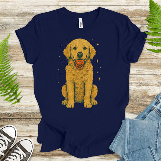 Golden Retriever Pacifier T-Shirt – Funny Retro Dog Lover Tee