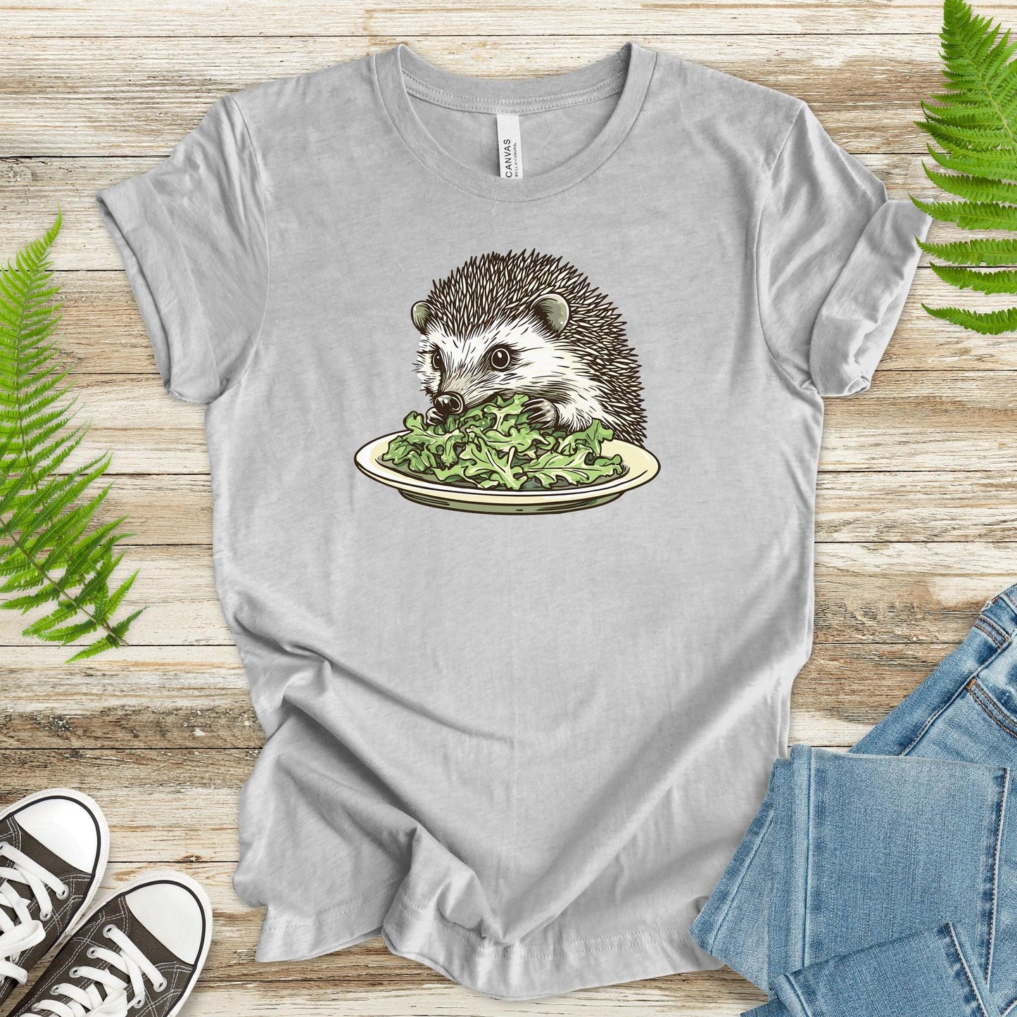 Hedgehog Eating Salad T-Shirt - TShirtree