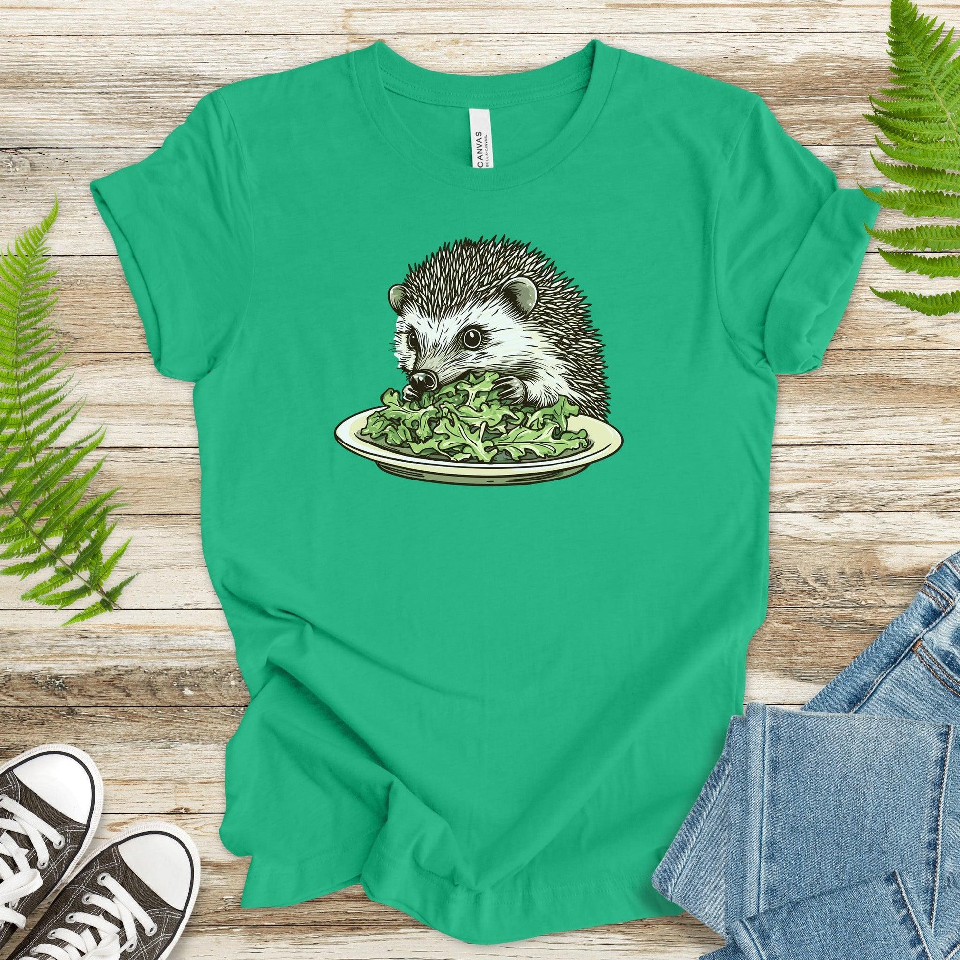 Hedgehog Eating Salad T-Shirt - TShirtree