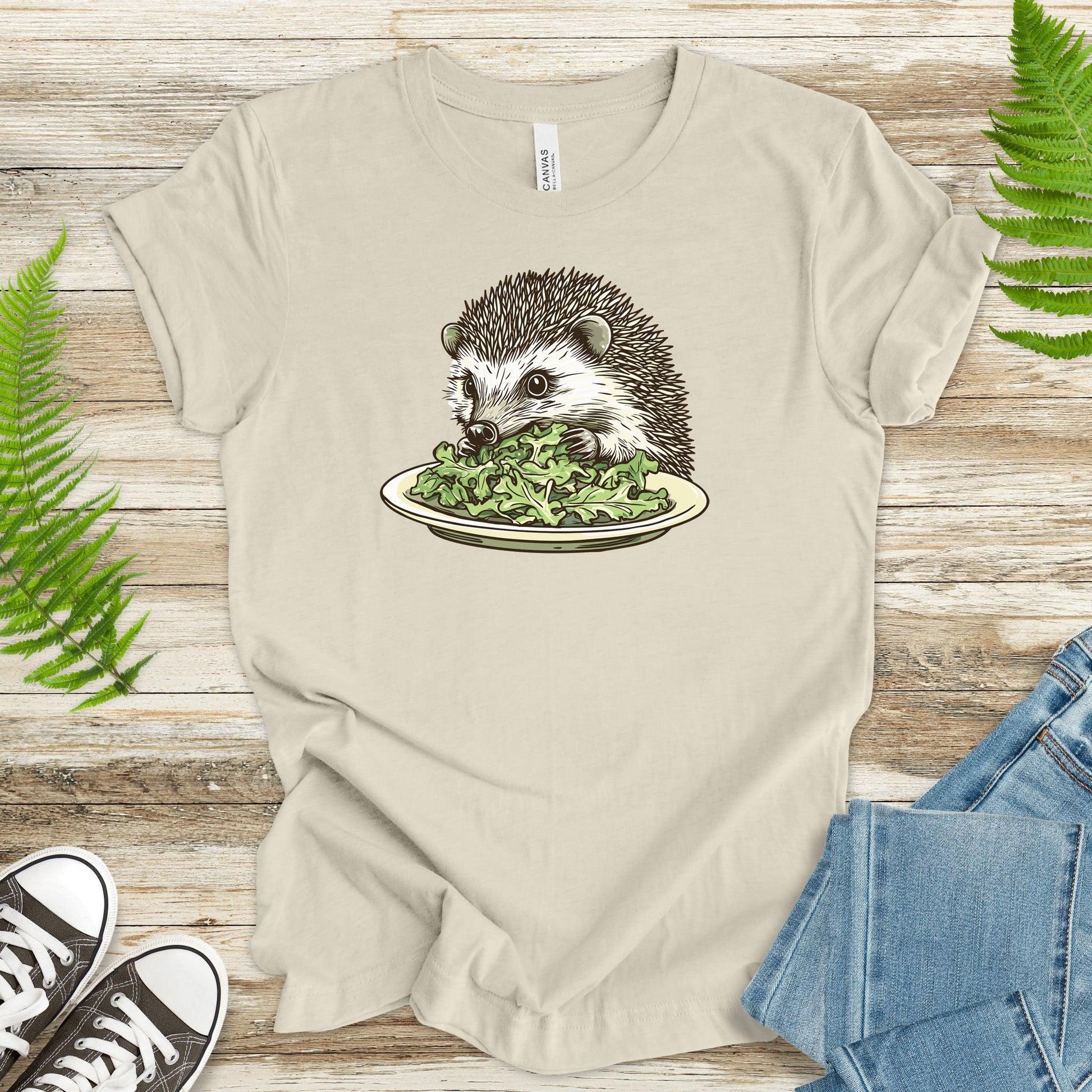 Hedgehog Eating Salad T-Shirt - TShirtree