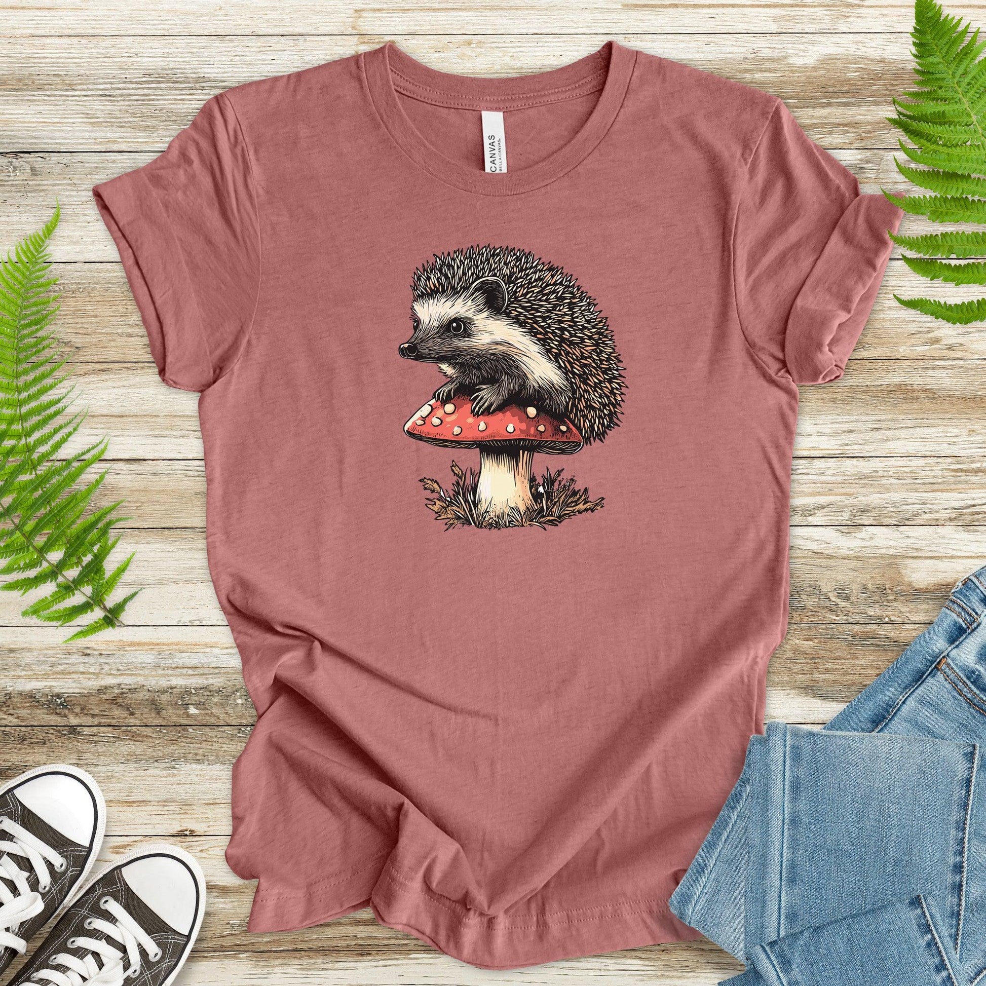 Hedgehog on Mushroom T-Shirt - TShirtree