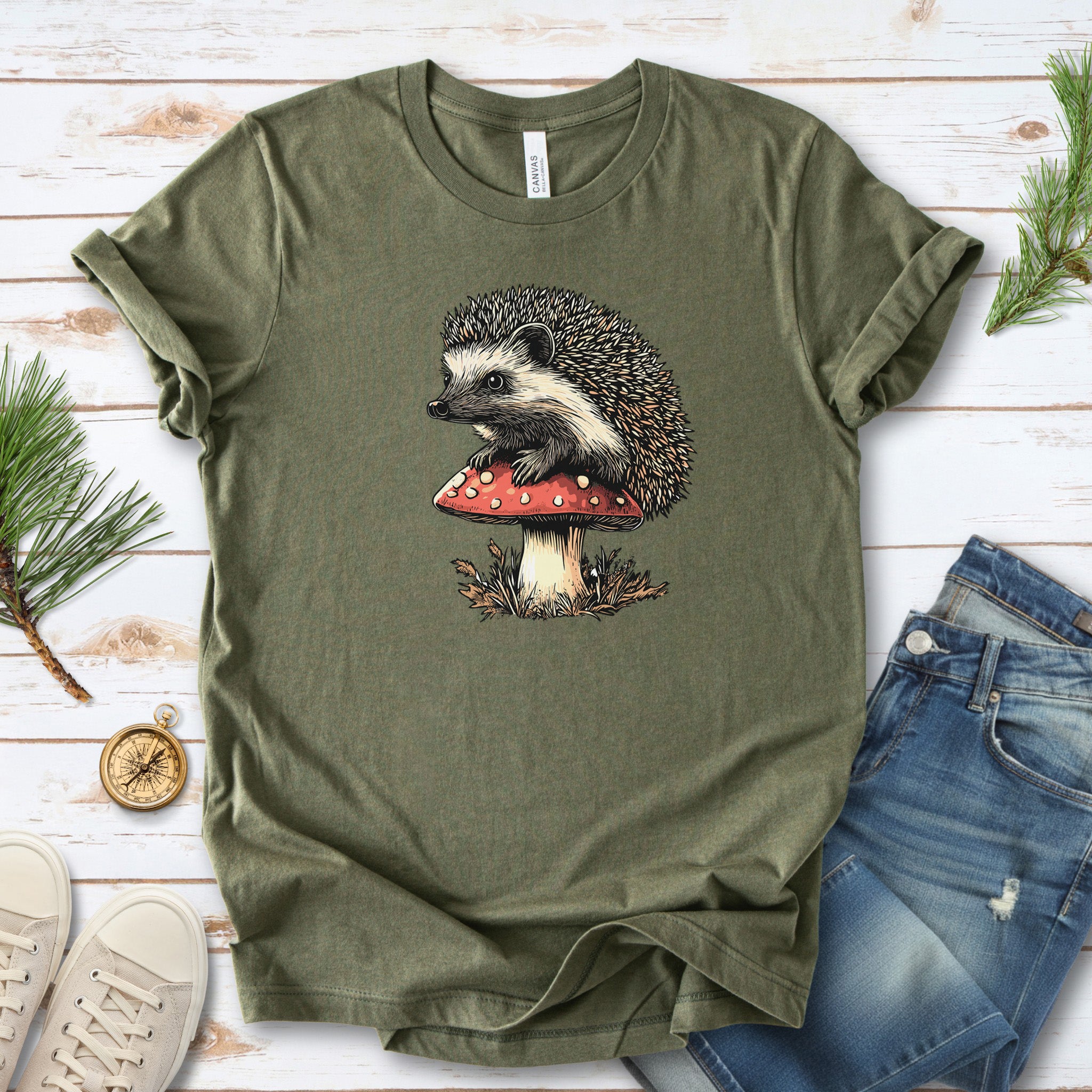Hedgehog on Mushroom T-Shirt