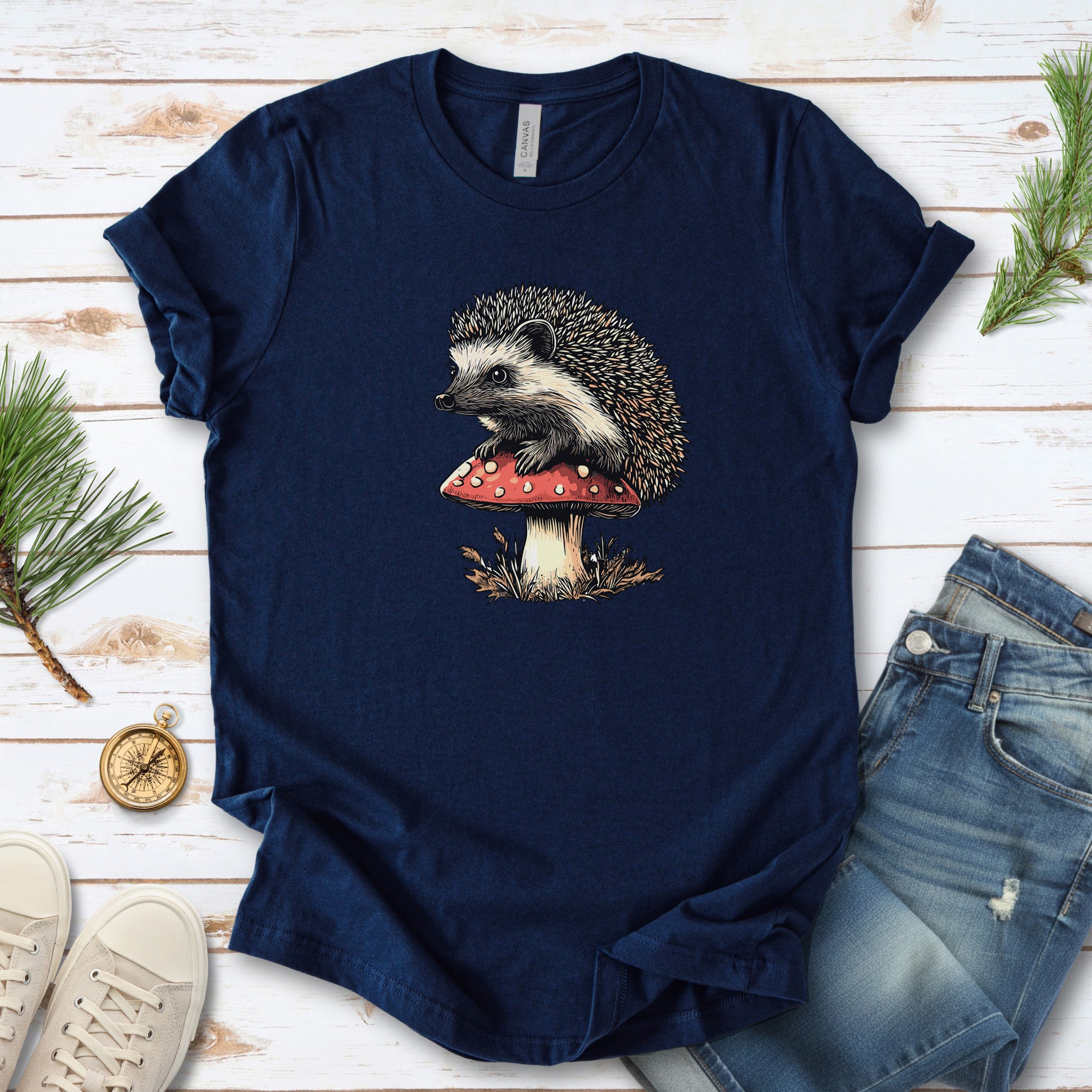 Hedgehog on Mushroom T-Shirt