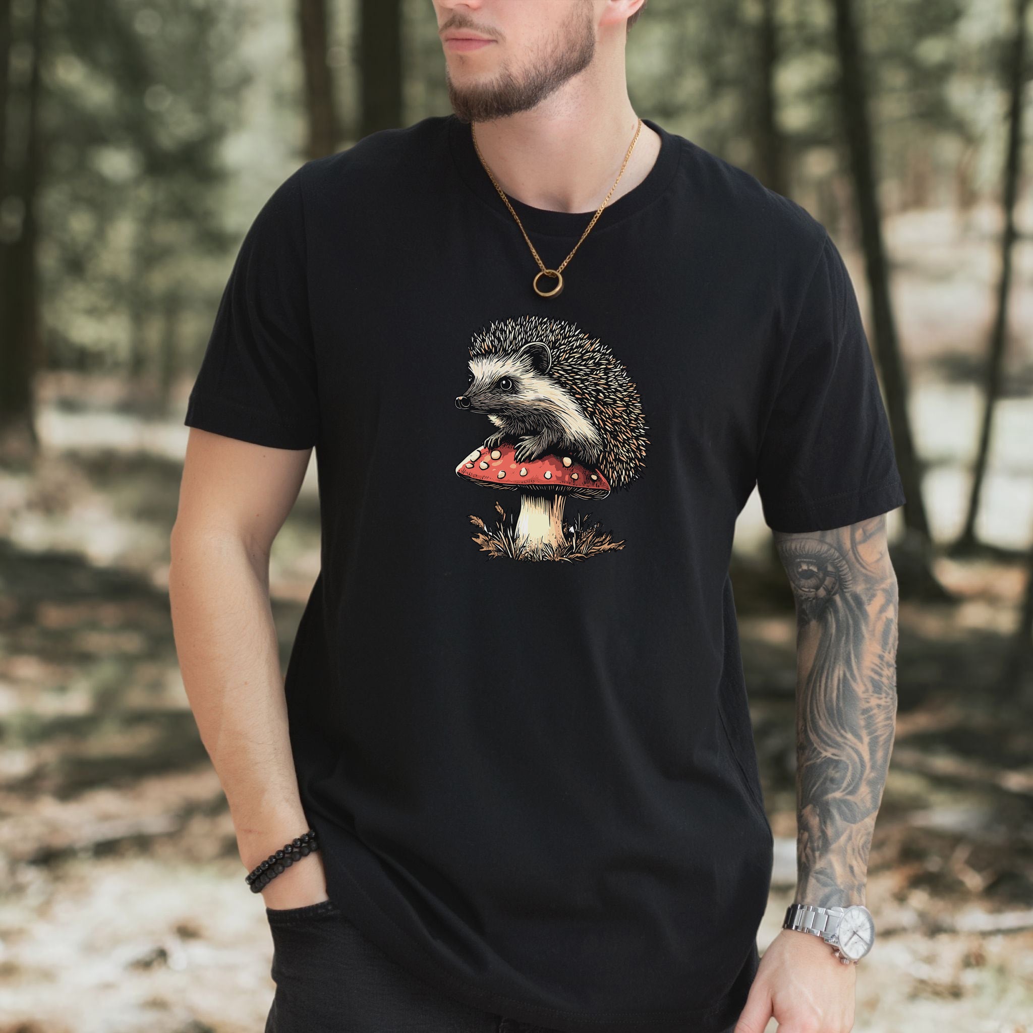 Hedgehog on Mushroom T-Shirt