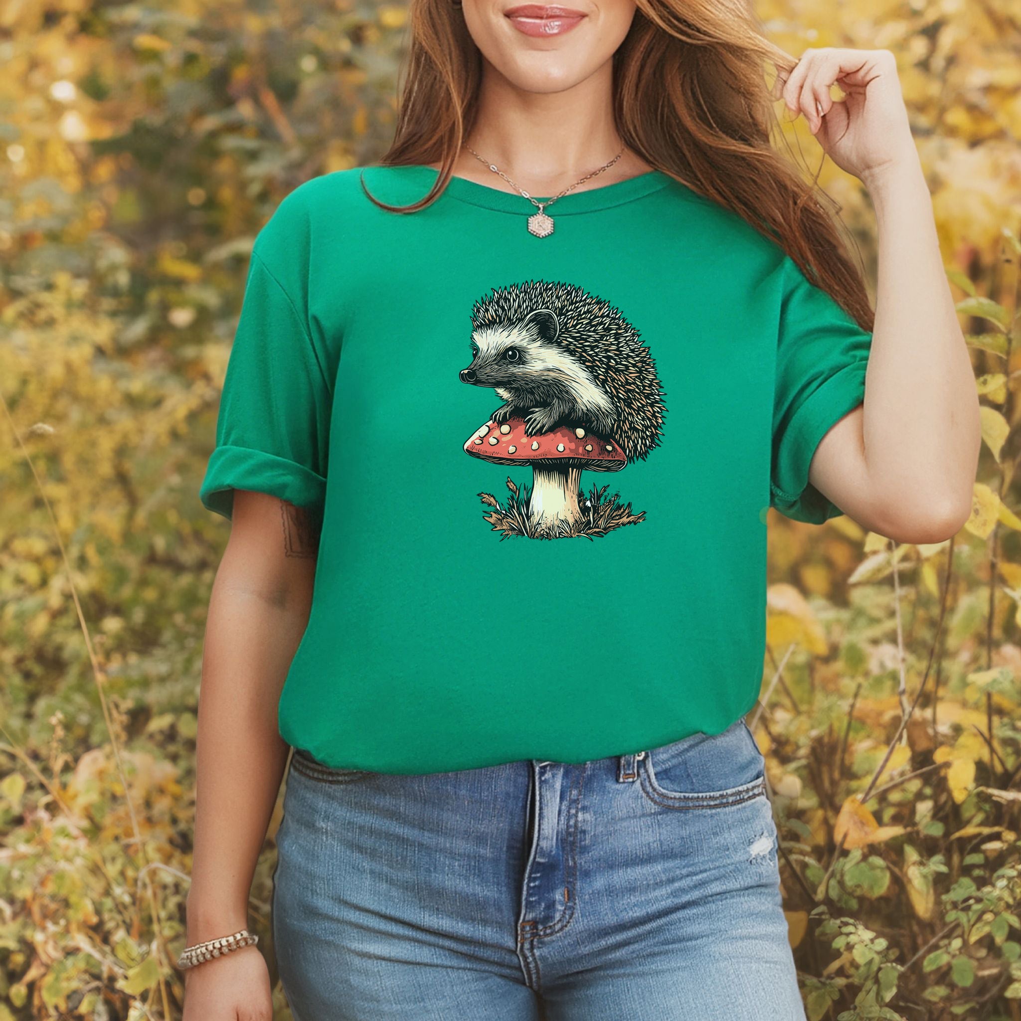 Hedgehog on Mushroom T-Shirt