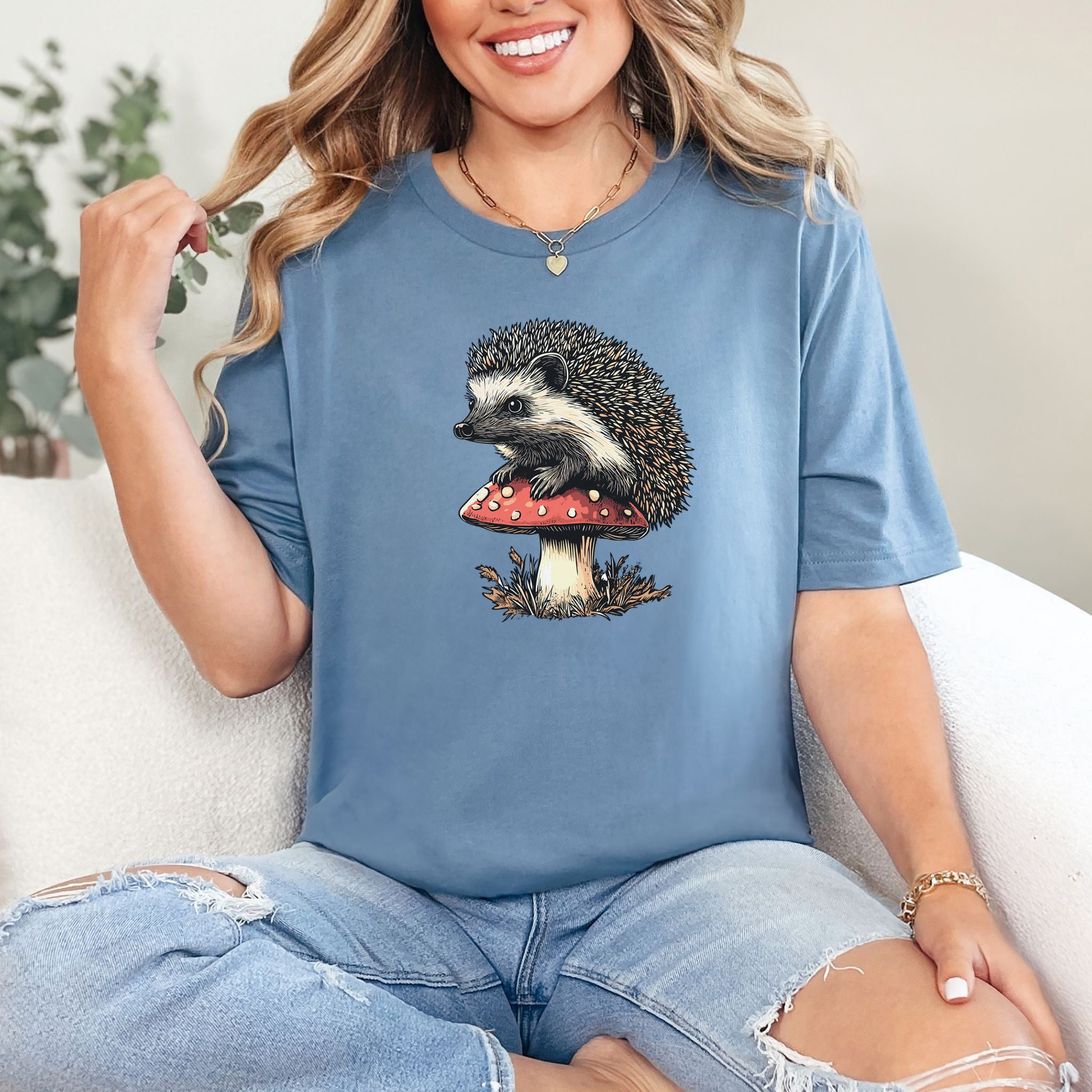 Hedgehog on Mushroom T-Shirt