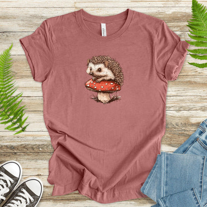 Hedgehog on a Red Mushroom T-Shirt - TShirtree