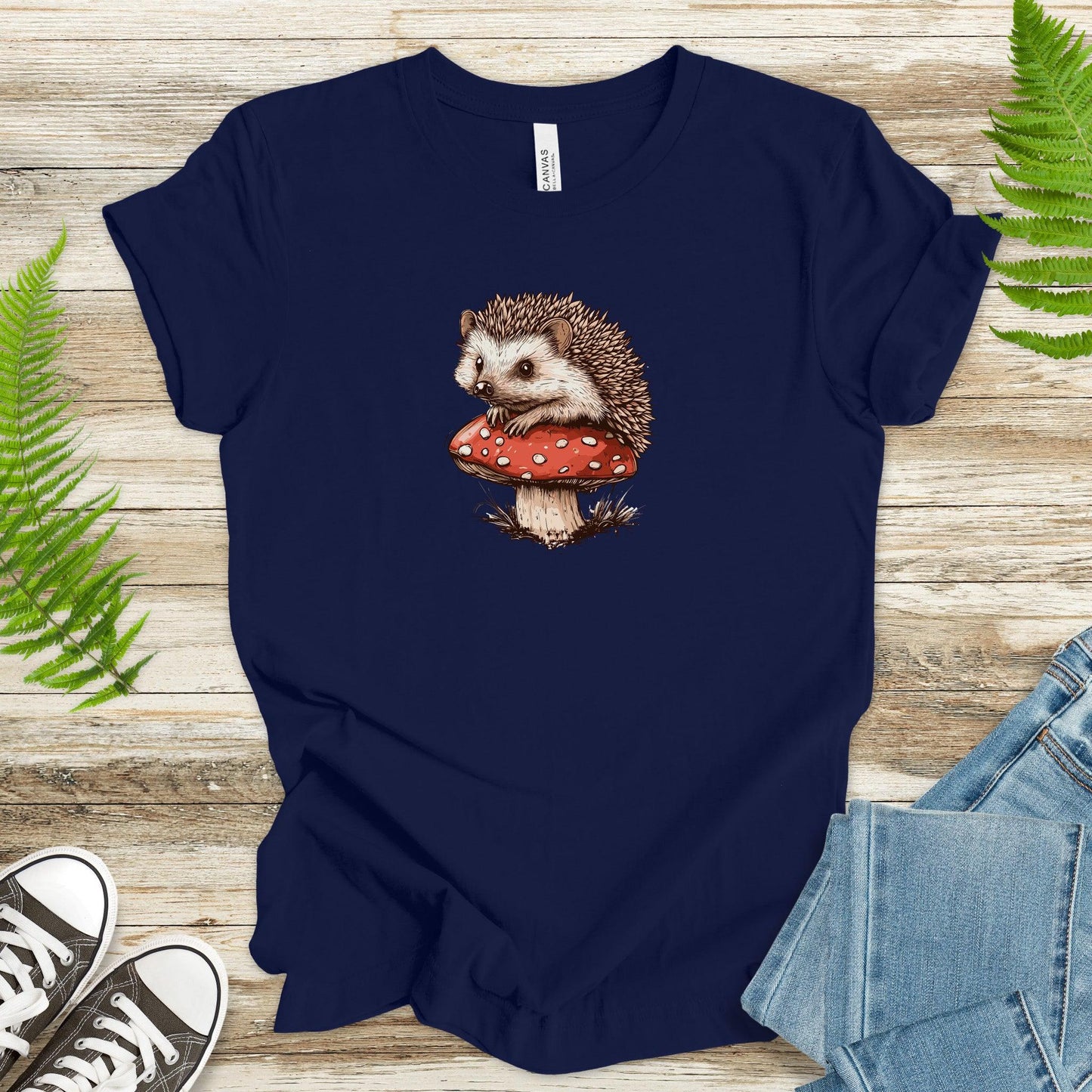 Hedgehog on a Red Mushroom T-Shirt - TShirtree