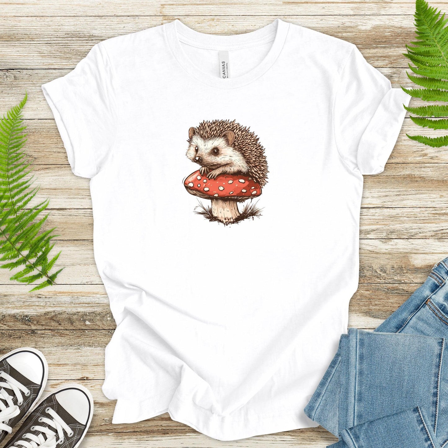 Hedgehog on a Red Mushroom T-Shirt - TShirtree