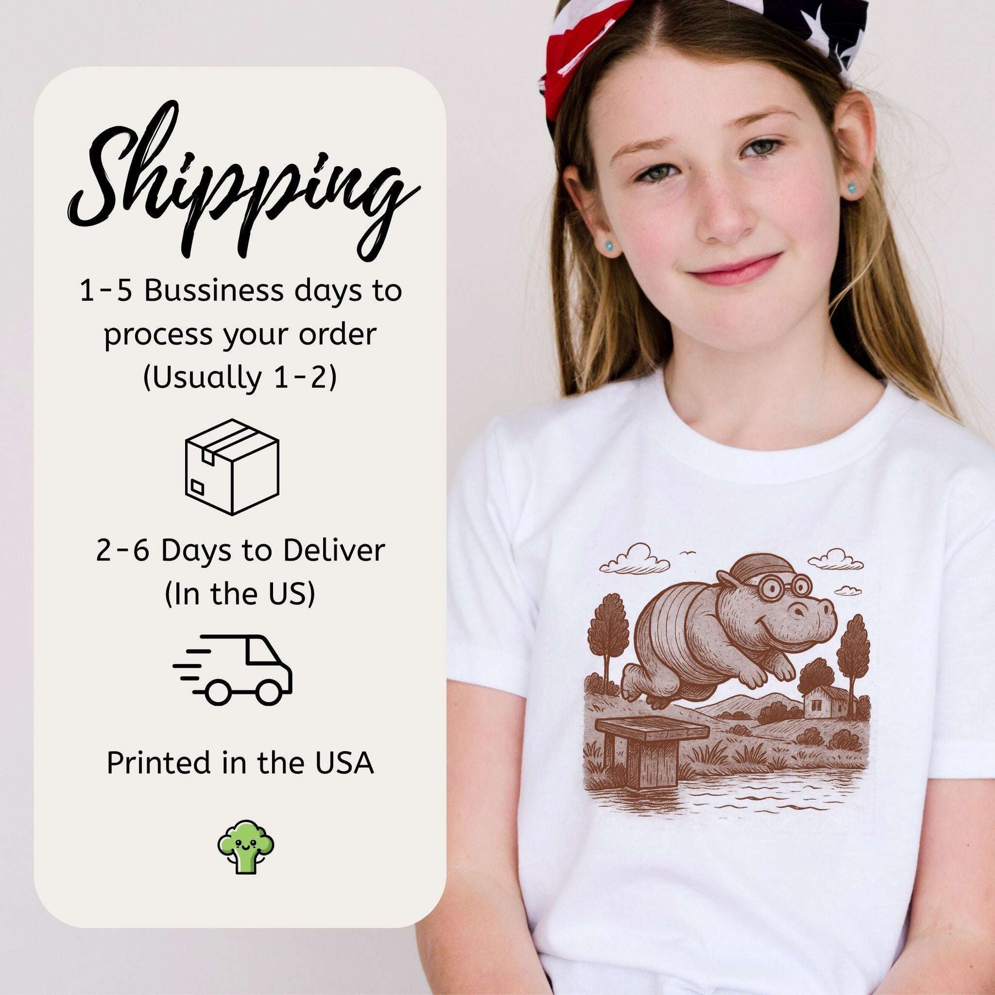 Hippo Morning Swim – Retro Pool Party Vibes Youth Tee