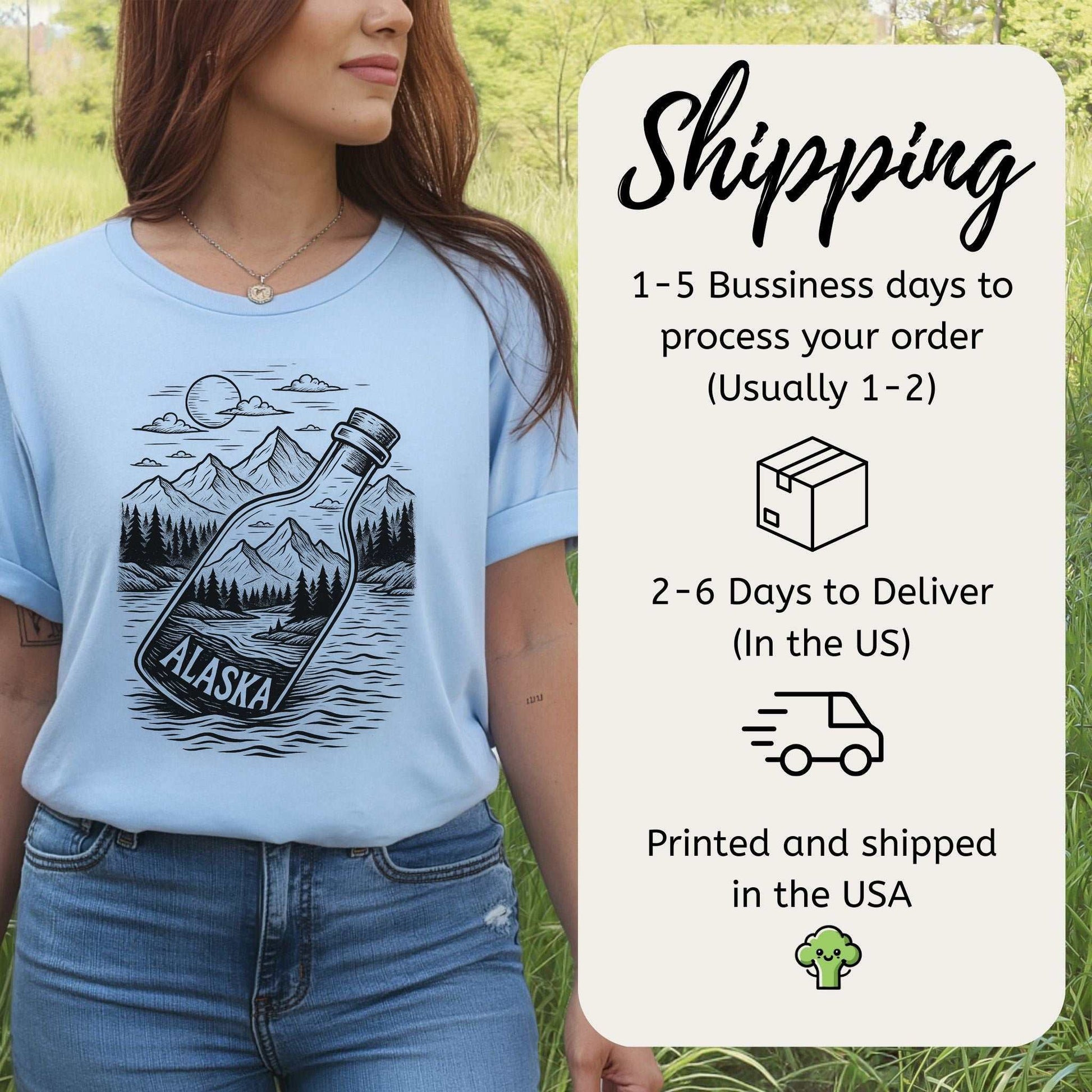 Alaska Bottle Escape T-Shirt – Vintage Wilderness Adventure Tee