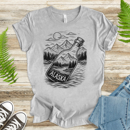 Alaska Bottle Escape T-Shirt – Vintage Wilderness Adventure Tee