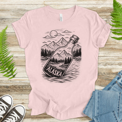 Alaska Bottle Escape T-Shirt – Vintage Wilderness Adventure Tee