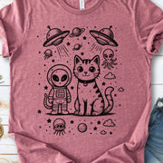 Alien & Cat Cosmic Buddies T-Shirt
