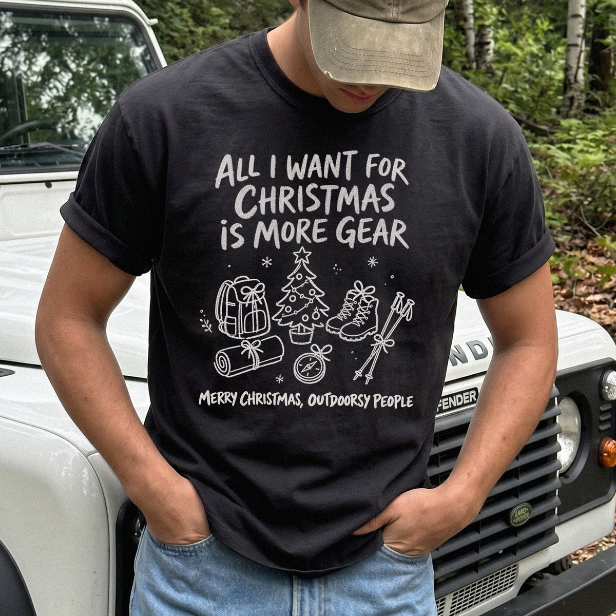 All I Want for Christmas Is More Gear Comfort Colors Shirt – Outdoorsy Holiday Tee