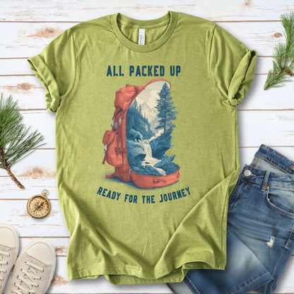 All Packed Up T-Shirt – Retro Backpack Adventure Wilderness Tee