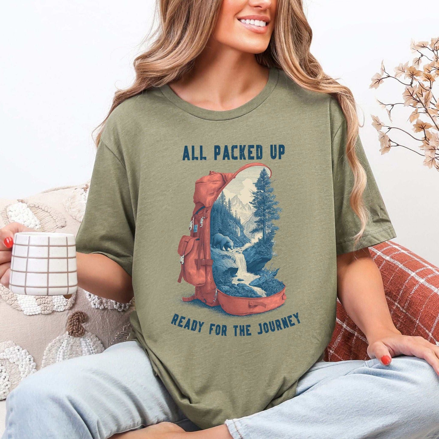 All Packed Up T-Shirt – Retro Backpack Adventure Wilderness Tee