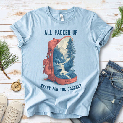 All Packed Up T-Shirt – Retro Backpack Adventure Wilderness Tee