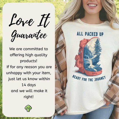 All Packed Up T-Shirt – Retro Backpack Adventure Wilderness Tee