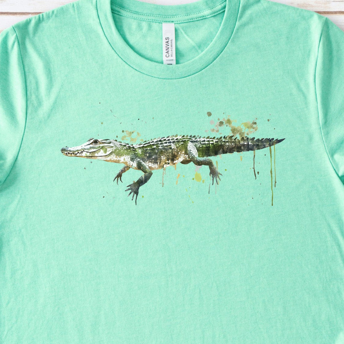 Watercolor Alligator T-Shirt – Vintage Swamp Life Florida Gator Tee