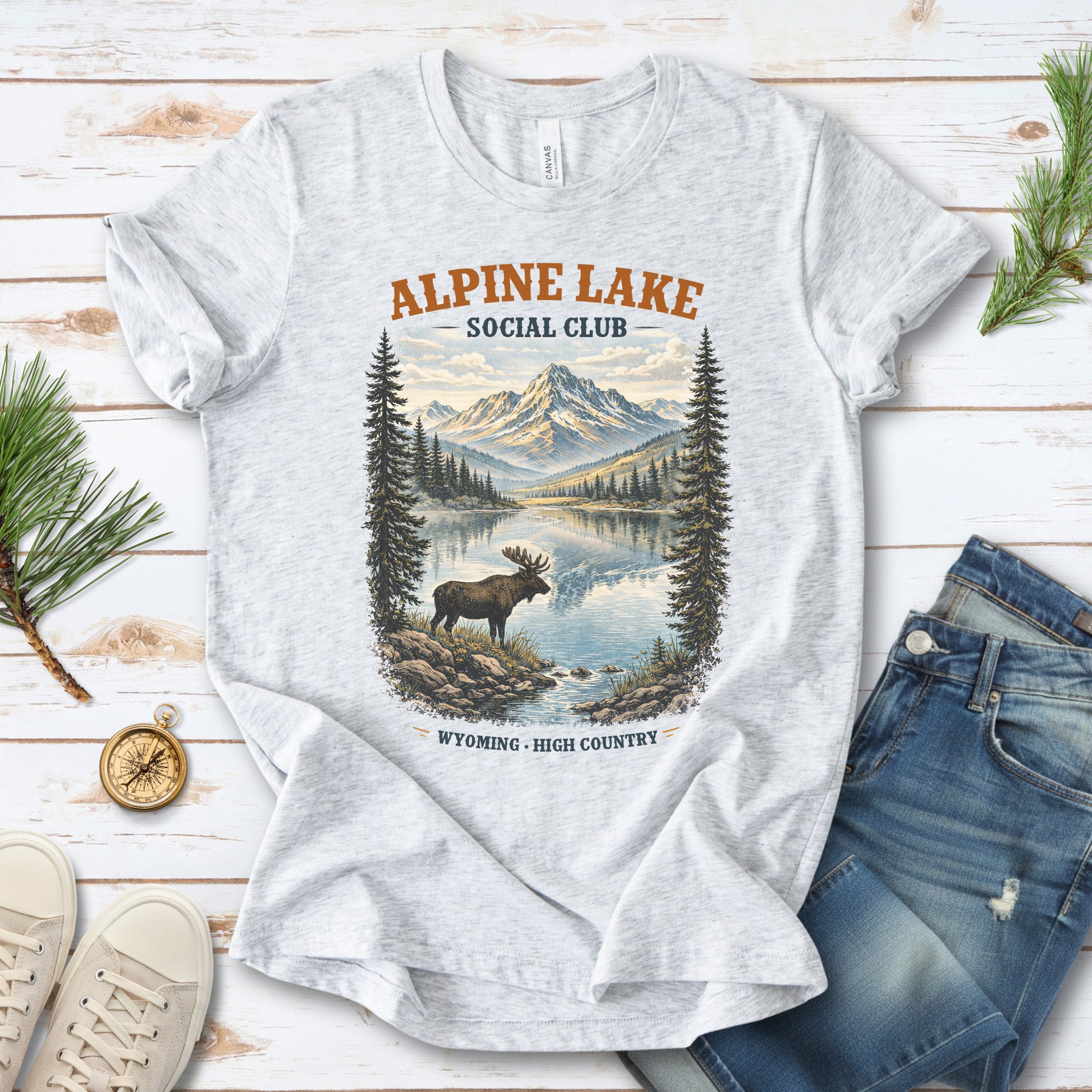 Alpine Lake Moose Shirt – Wyoming High Country T-Shirt