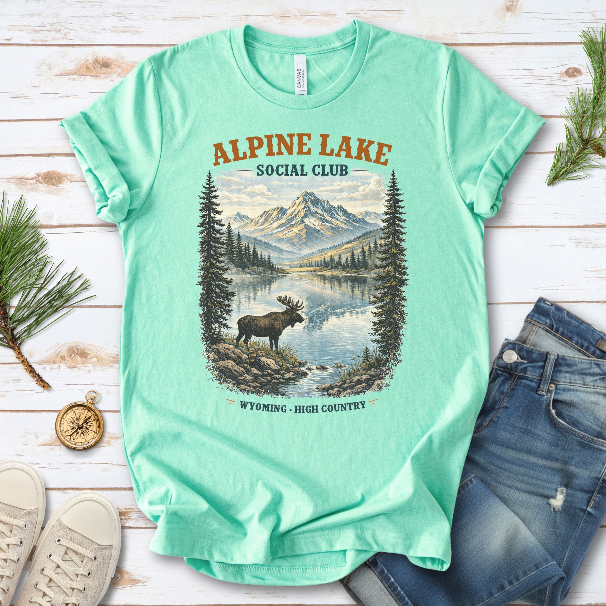 Alpine Lake Moose Shirt – Wyoming High Country T-Shirt
