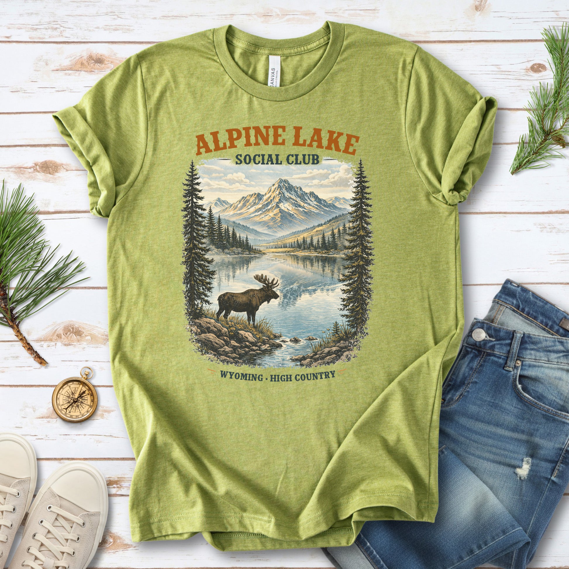 Alpine Lake Moose Shirt – Wyoming High Country T-Shirt
