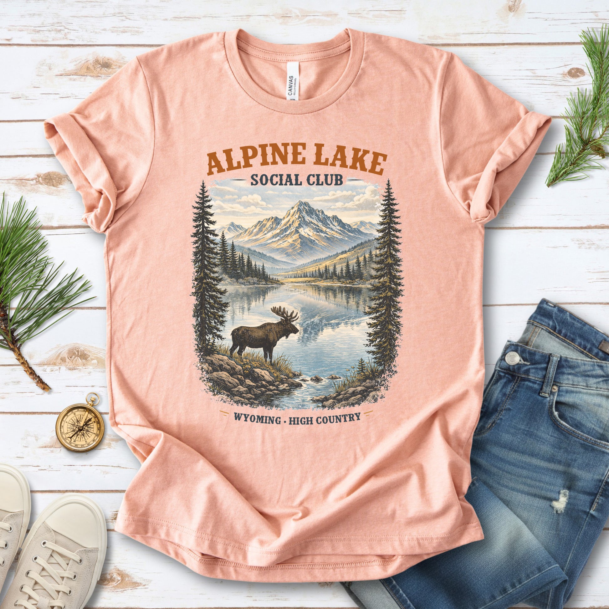 Alpine Lake Moose Shirt – Wyoming High Country T-Shirt