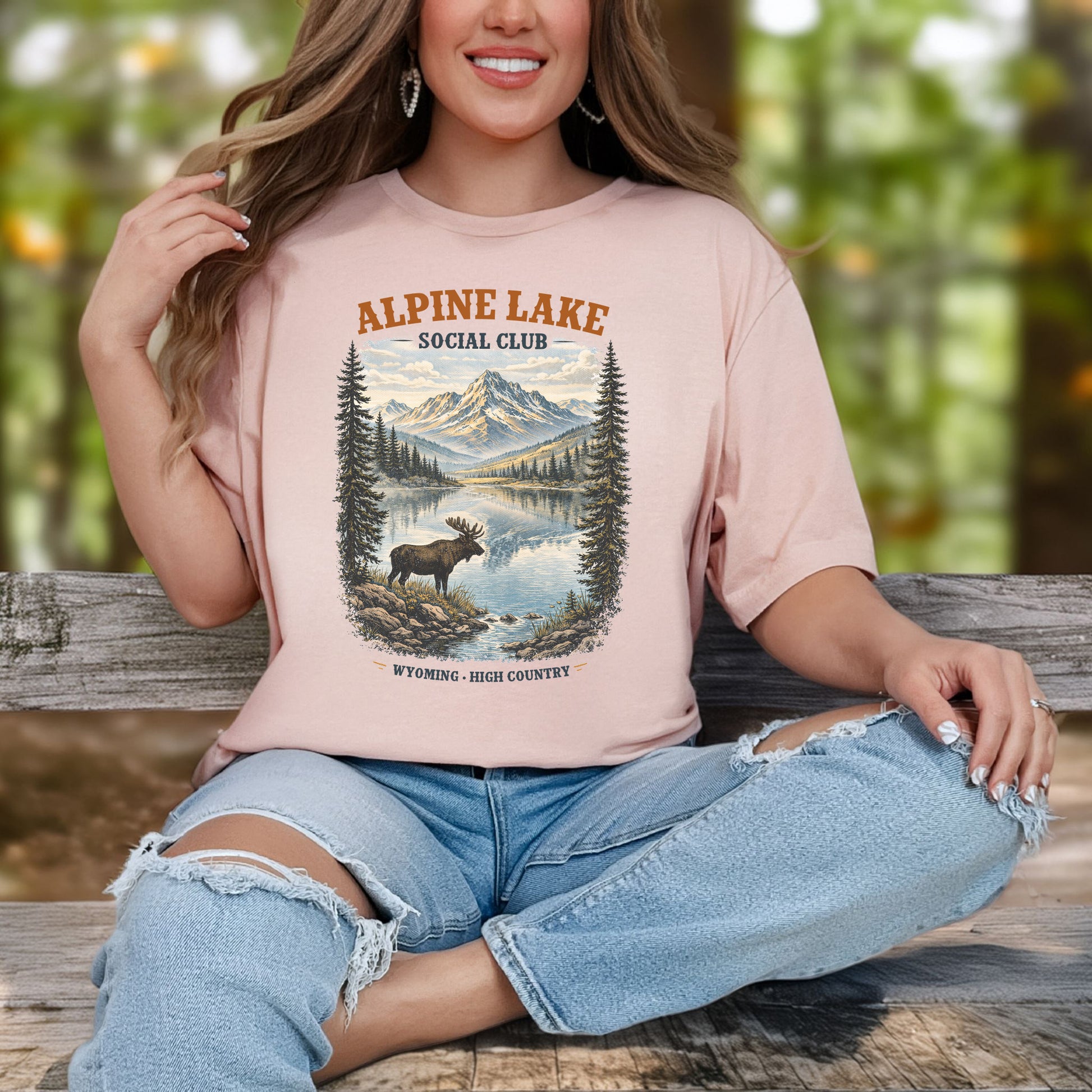 Alpine Lake Moose Shirt – Wyoming High Country T-Shirt