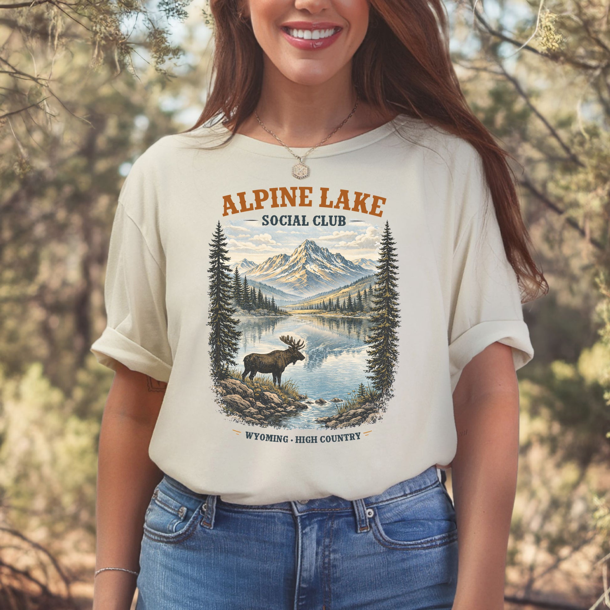 Alpine Lake Moose Shirt – Wyoming High Country T-Shirt