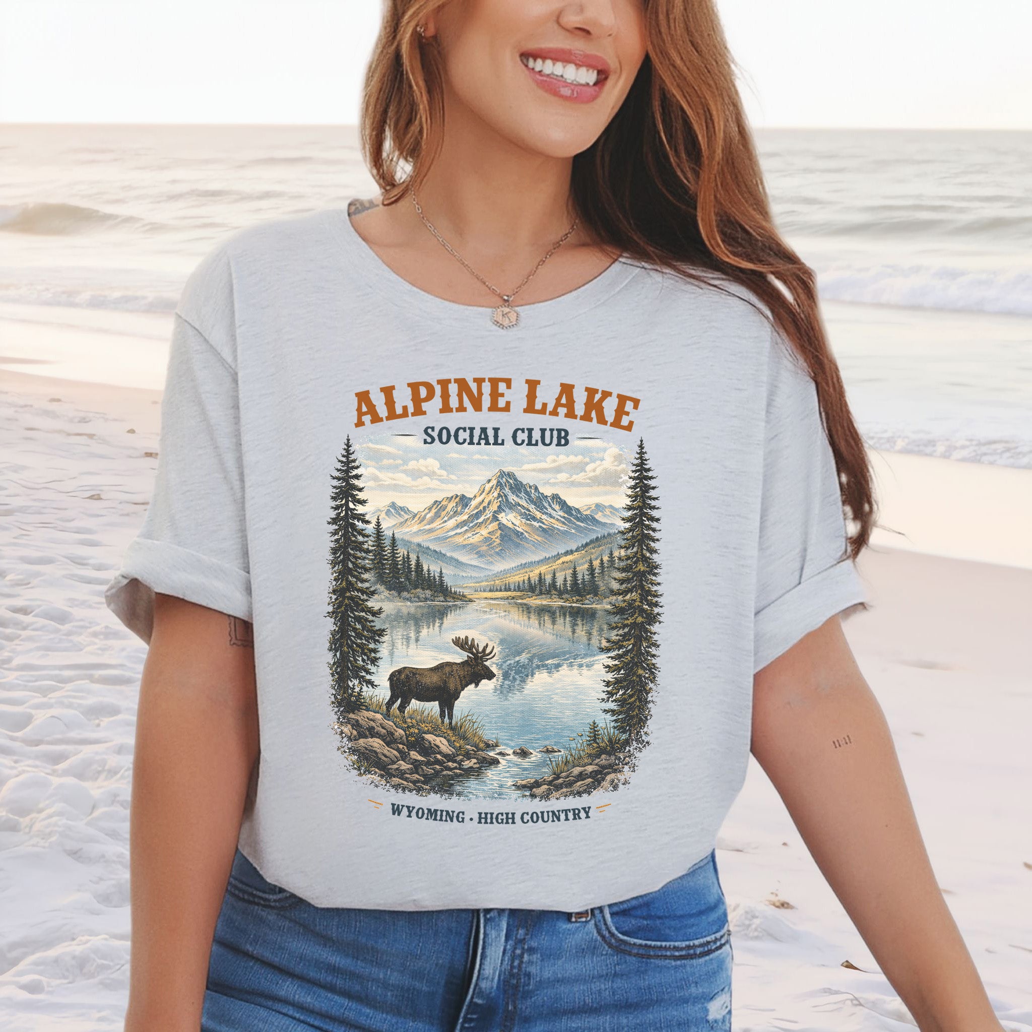 Alpine Lake Moose Shirt – Wyoming High Country T-Shirt
