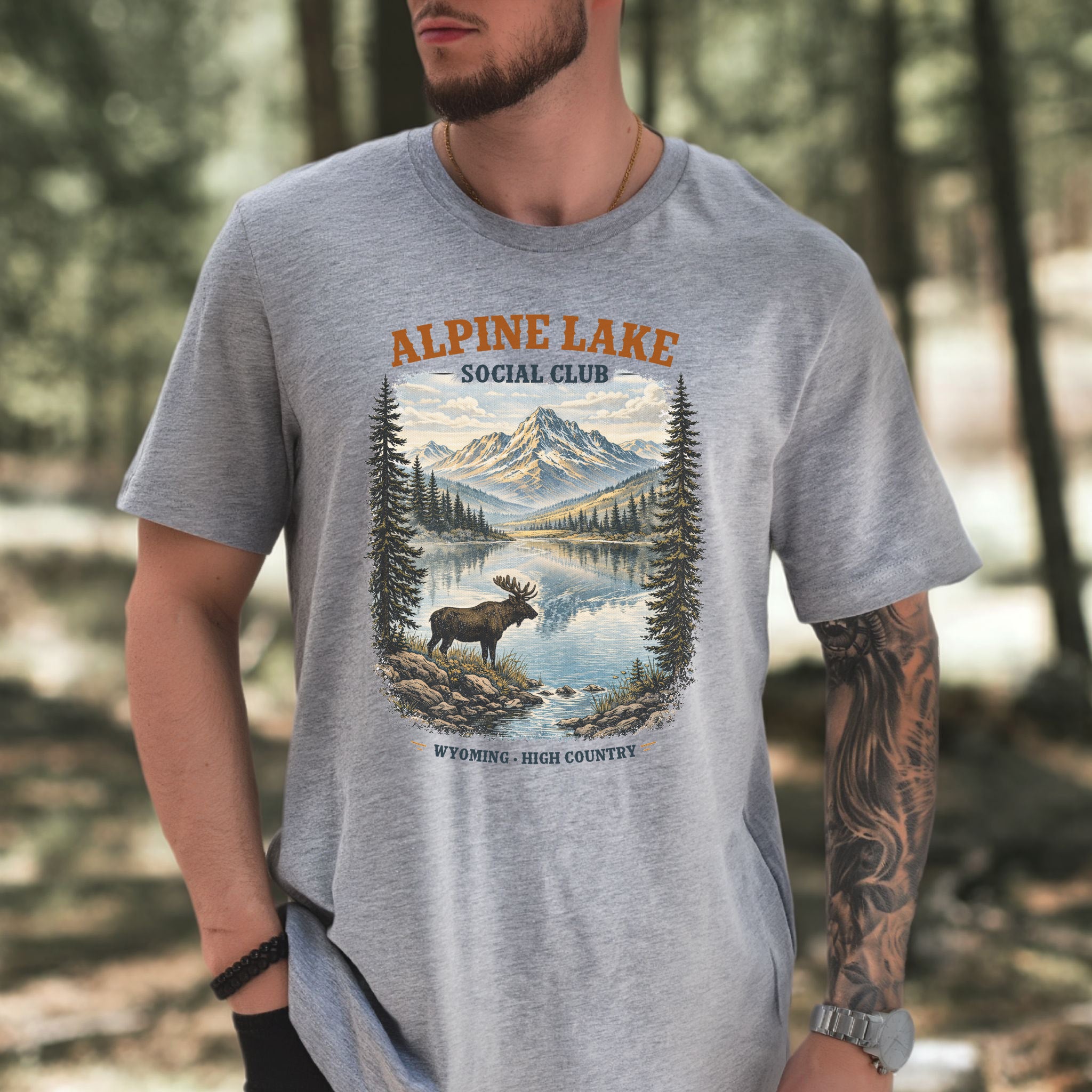 Alpine Lake Moose Shirt – Wyoming High Country T-Shirt